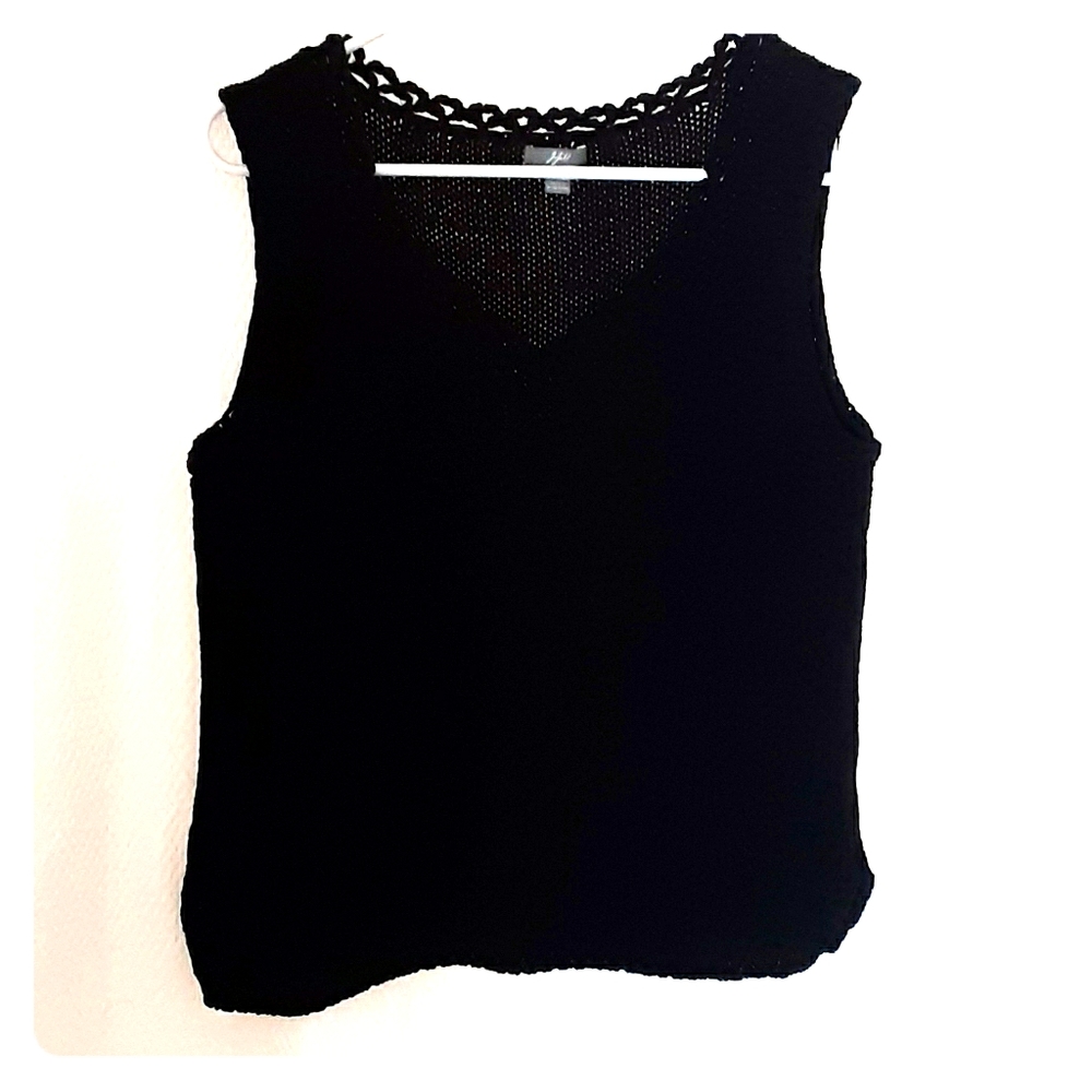 J.Jill Black Sleeveless Sweater